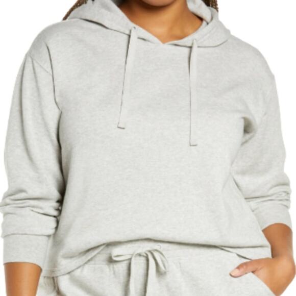 BP Organic Cotton Blend Hoodie in Grey Pearl Heather at Nordstrom Plus S… - Picture 1 of 2